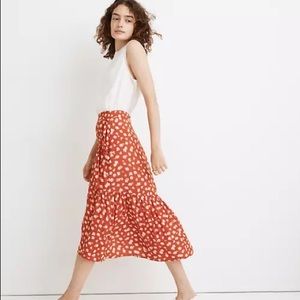 Madewell Ruffle Wrap Midi Skirt in Happy Hibiscus